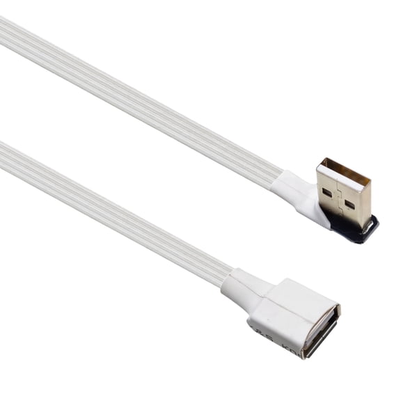 7829 Angled USB 2.0 Male Female Extension Cable Wire 480Mbps Fast Data Transfer For Gaming Setups Office Use