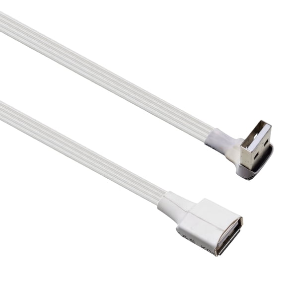 7829 Angled USB 2.0 Male Female Extension Cable Wire 480Mbps Fast Data Transfer For Gaming Setups Office Use