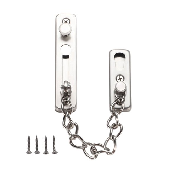 7829 Anti-theft Door Latches Buckle Security Door Sliding Chain Lock Stainless Steel Door Guard Locks Guard Accessories