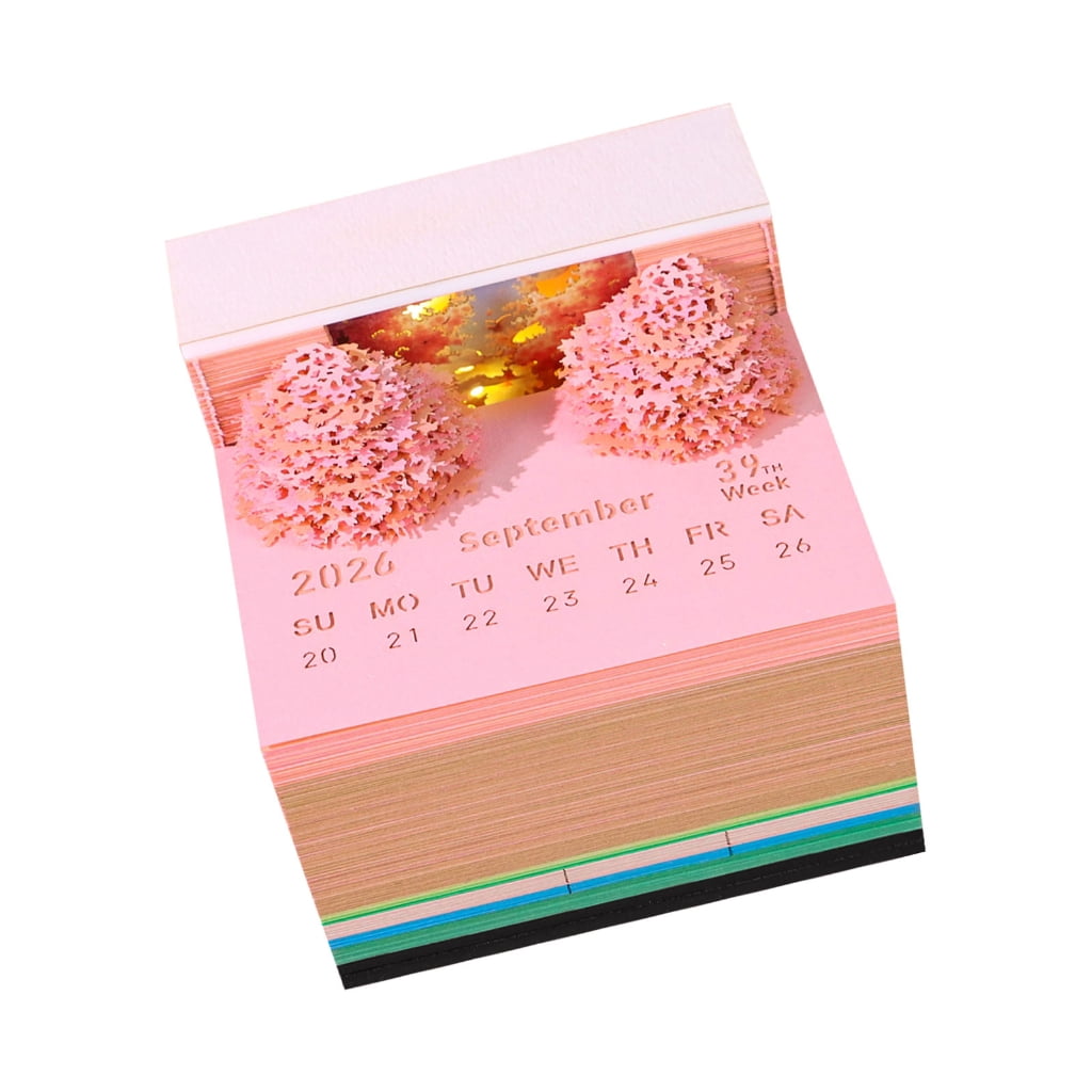7829 Artistic 2026 Desk Calendar With 3D Crafted Design And Practical Removable Writing Pages
