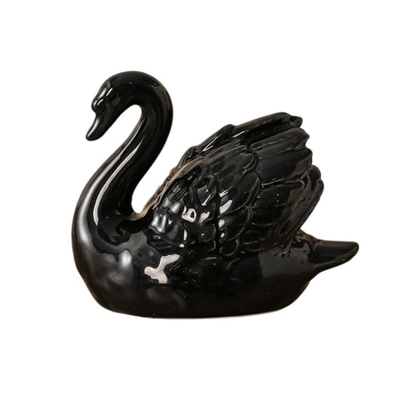 7829 Artistic Ceramic Duck Sculpture In Black Or White Color ElegantAn1ma1Figurine For Desktop Display And Home Decors