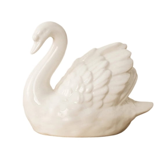 7829 Artistic Ceramic Duck Sculpture In Black Or White Color ElegantAn1ma1Figurine For Desktop Display And Home Decors