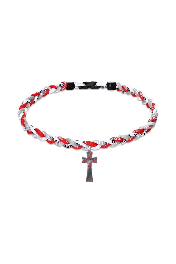 7829 Baseball Inspire Rope Crosses Necklace Easy Maintenance Resistant To Wear Tear Suitable For Busy Lifestyles