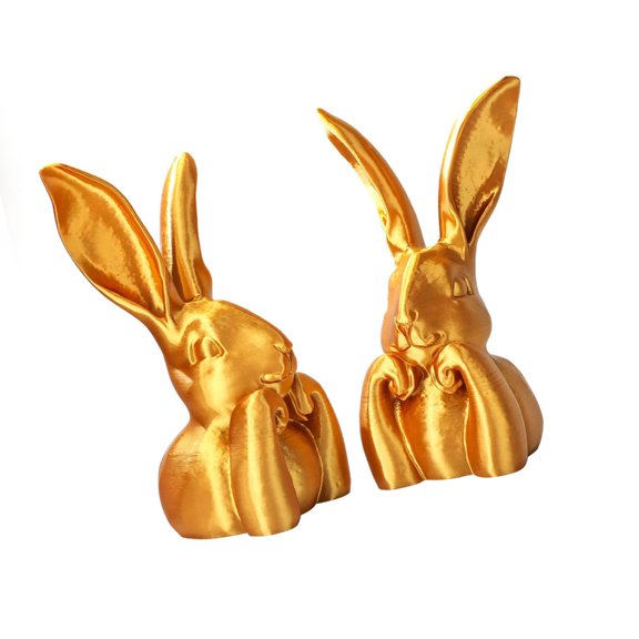 7829 Beautiful Holiday Rabbit Statue In Sparkling Gold For Celebration Home Theme