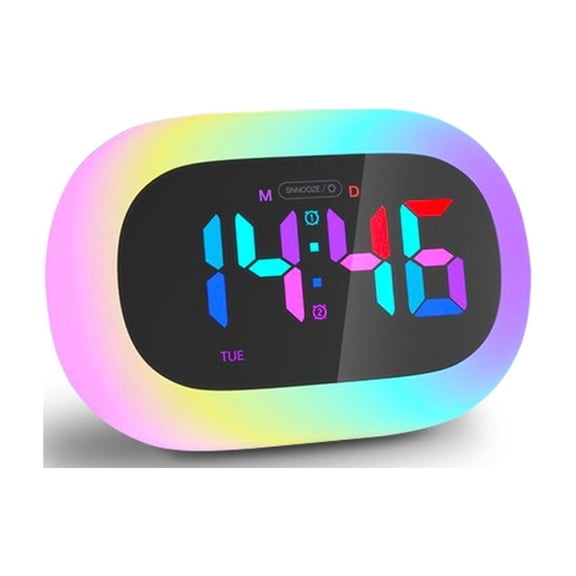 7829 Bedroom Essential Touch Control Mood Light Alarm Clock with Various Color Option Sunrise Wake up Safe Silicone Design