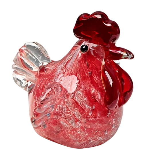 7829 Brown Glass Rooster Figurines Glass Art Sculpture Hand Blown Glass Chicken Statue Table Ornament for Home Decorations