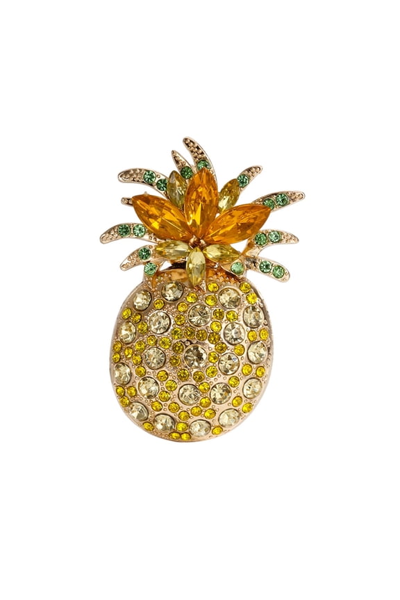7829 Charming Pineapple Brooch ColorfulD1am0ndsDecorated Lapel Pin Gift for Women