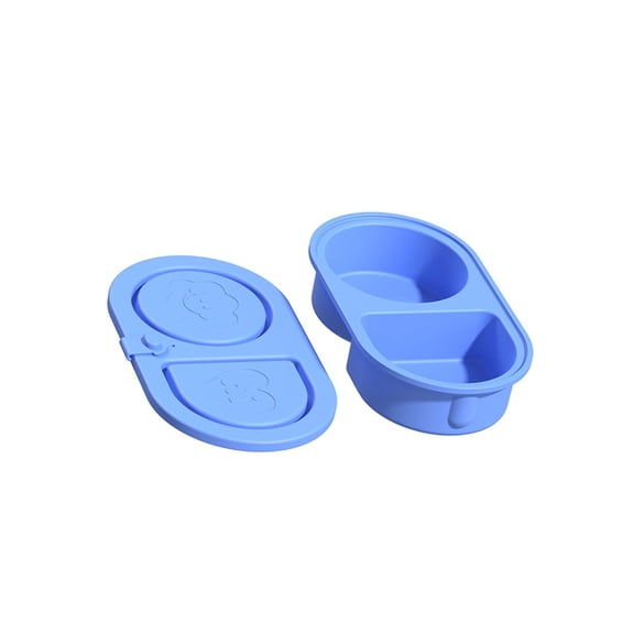7829 Convenient 2 Section Seasoning Case Snacks Container For Dips Sauces And Topping