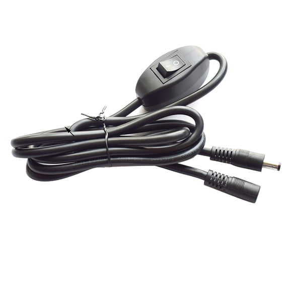 7829 DC12V Power Switching Button Extension Cord 5.5x2.1mm 5.5x2.5mm Male Female Connector For 12V LED Fan Blower Solar Panel