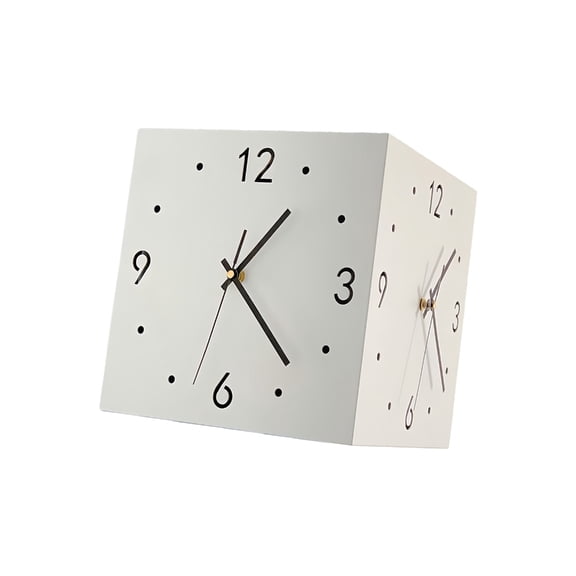 7829 Decorative Wall Clocks Sensors Light Square Double Sided Corner Wall Clock