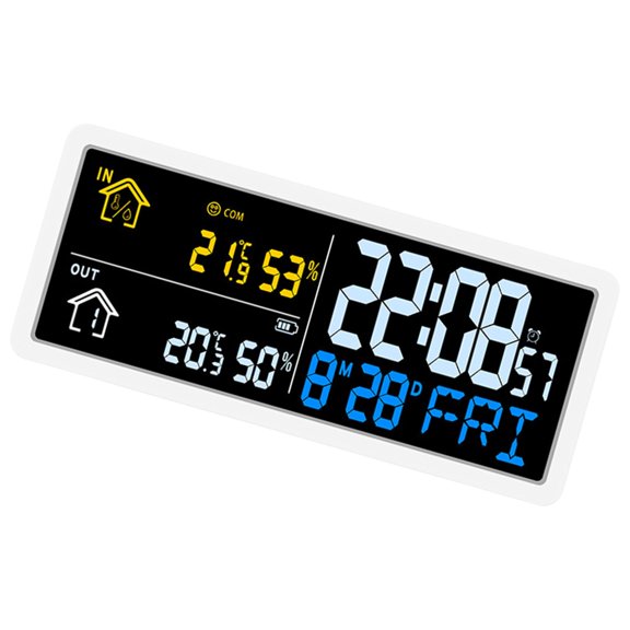 7829 Digital Wall Clock With Large LCD Display For Time Date And Accurate Temperature