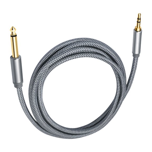 7829 Durability Braided 6.35mm To 3.5mm TRS Cable For Music Instrument Heavy Duty