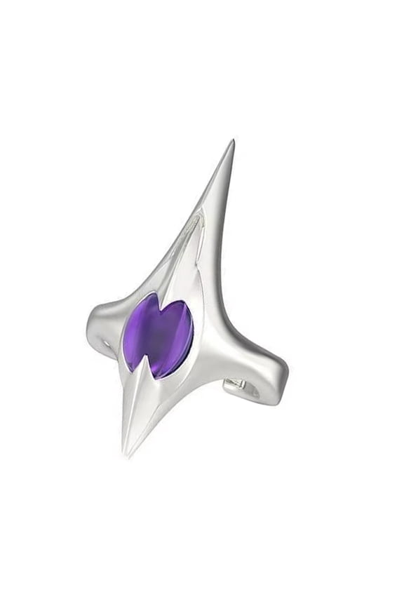 7829 Edgy Irregular Spikes Punk Ring with Adjustable Band for Unisex Comfort and Rebellious Fashion Made of Sturdy Metal Alloy