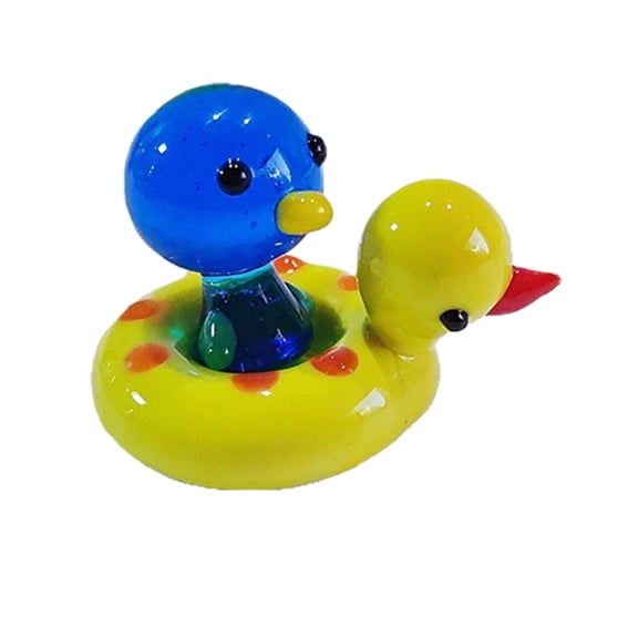 7829 Elegant Glass Swimming Duck Model Figurine Decorative Statue Sculpture For Living Room Office And Room Decoration