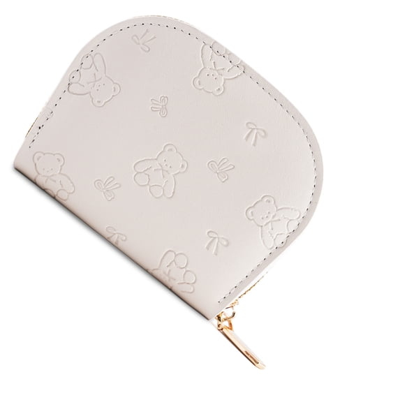 7829 Elegant Women PU Wallet With Embossed Bows Bear Pattern Compact ...