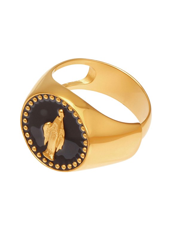 7829 Enamel Ring Stainless Steel Base and Oil Drip Technique Religious Portrait Ring Jewelry Accessory For Women