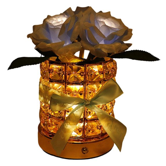 7829 Enchanting LED Rose Light With 3 Brightness And Easy Touch Control Table Lamp Table Decoration US Charging