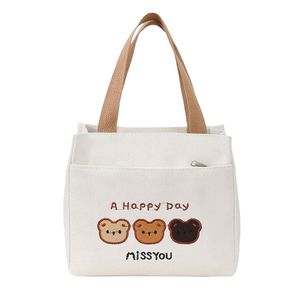 7829 Fashionable Canvas Shopper Bag Tear Resistant Structured Lightweight Lunch Bag