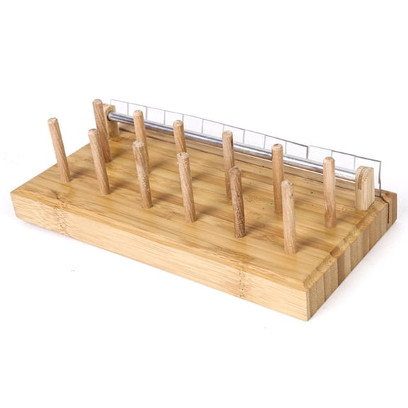 7829 Fly Tying Spool Stand Station Fishing Line Spool Stand Feature Natural Wood Construction And Space Saving Design