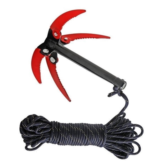 7829 Folding Grass Cutter Grass Root Remover Grass Puller 4 Claw AnchorsS1ck1eWater Grass Plant Cutter Grass Tool with Rope