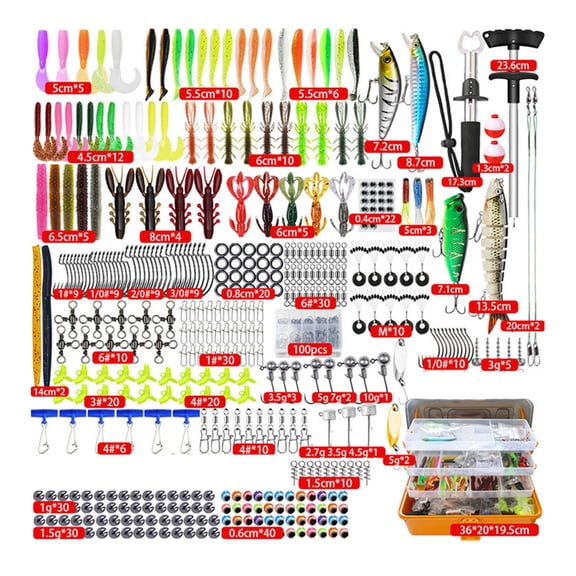 7829 Full 547 Part Fishing Accessories In hard ABS Blend Case With 4 Compartments And Ergonomic Handle