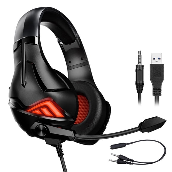 7829 Gaming Headset with Noise Canceling Microphone Surround Sound LED Headphone
