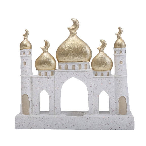 7829 Gold and White Mosque Tower Model Ornament Ramadans Decorations for Home Decors
