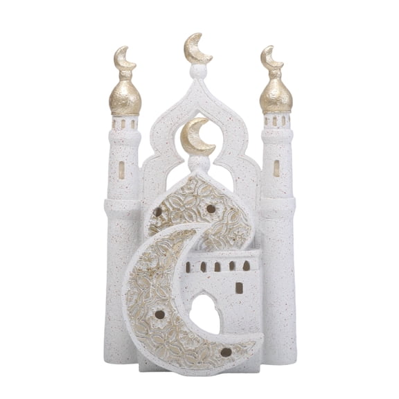 7829 Gold and White Mosque Tower Model Ornament Ramadans Decorations for Home Decors