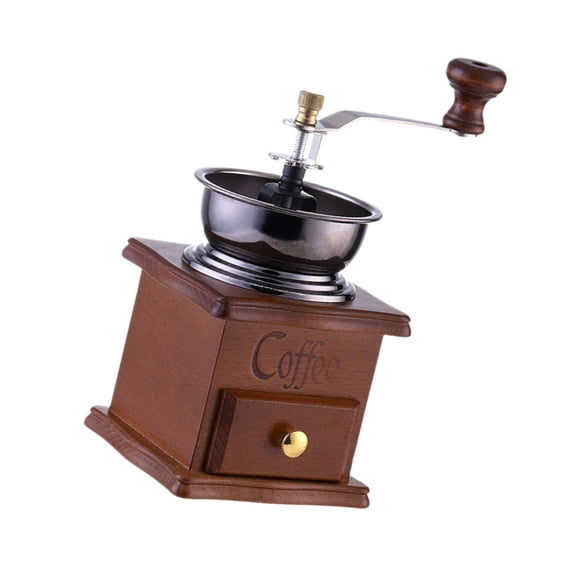 7829 Hand Operated Coffee Grinder for Household Use Portable Stainless Steel and Wood Coffee Mill Manual Grinding Machine