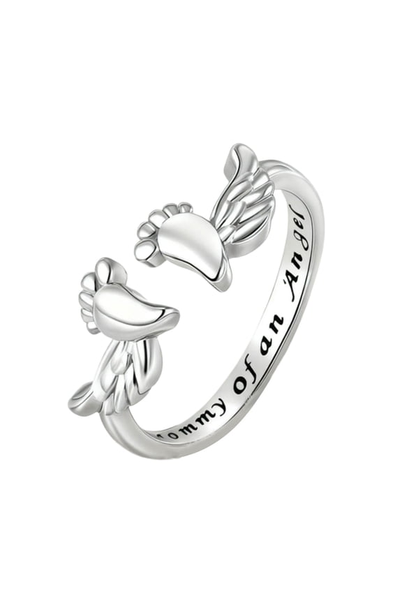 7829 Heartwarming Angel Rings Adjustable Band Thoughtful Present For Mom