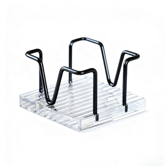 7829 Iron Wire Note Block Stand with Acrylic Base Desktop Memo Sheet Storage Box