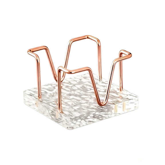 7829 Iron Wire Note Block Stand with Acrylic Base Desktop Memo Sheet Storage Box