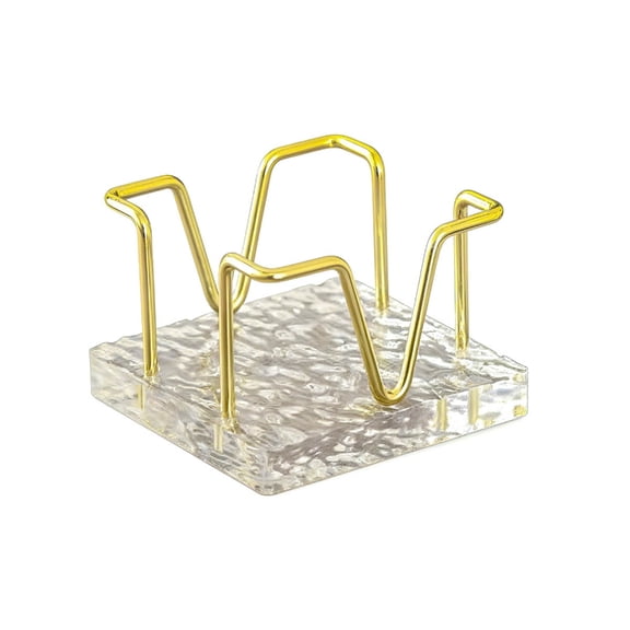 7829 Iron Wire Note Block Stand with Acrylic Base Desktop Memo Sheet Storage Box