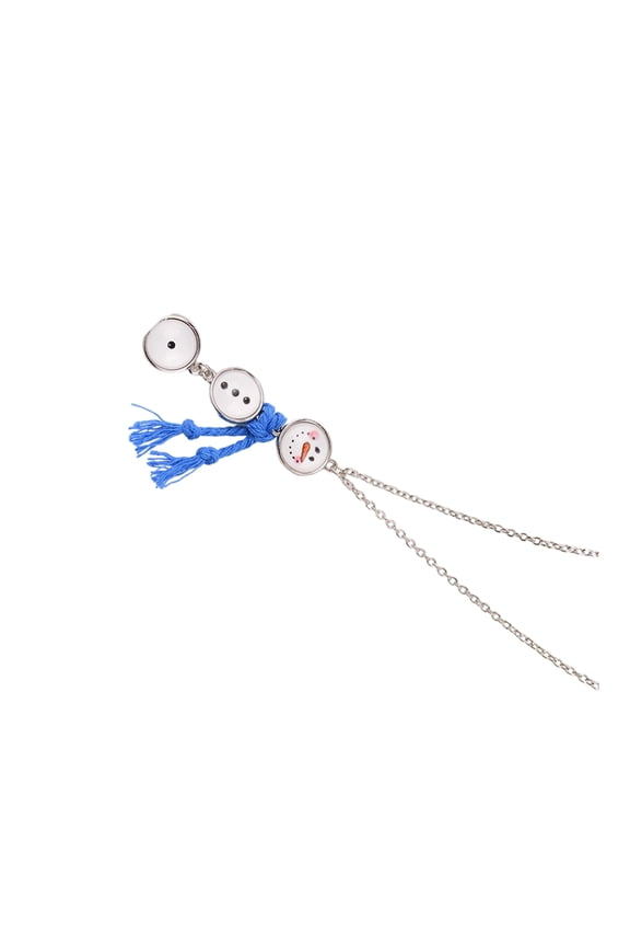 7829 Ladies Snowman Button Chain Necklace Festive Decoration Fashion Neck Accessory