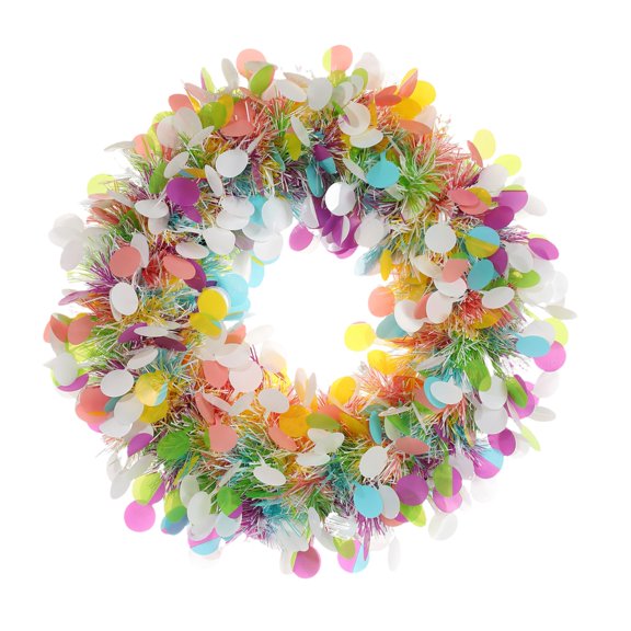 7829 Metallics Tinsel Garland Spring Hanging Garland Decoration Easter Tinsel Garland with Confetti for Easter Holiay Door