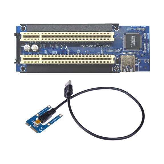7829 Mini PCIE to Double PCI Extend Adapter Card Module Board With USB Cable ASM1083