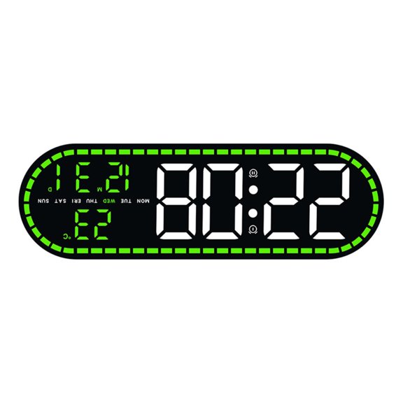 7829 Modern Geometric Wall Clock with Real Time Temperature Display Date Week Indicator and Double Alarm for Home Decoration