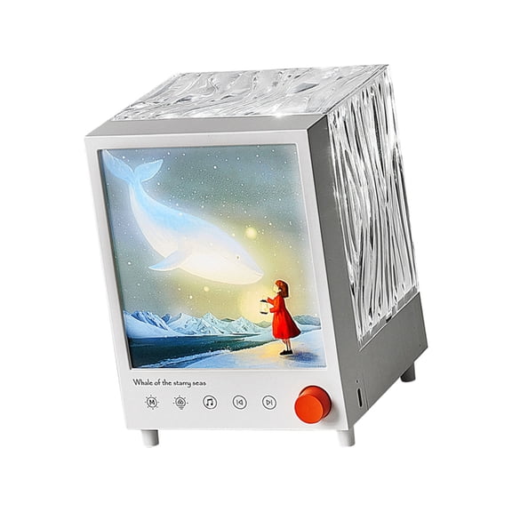 7829 Multifunctional Atmosphere Lamp Projector Table Night Light Built-in 7 Natural Sounds Desktop Music Player Decoration