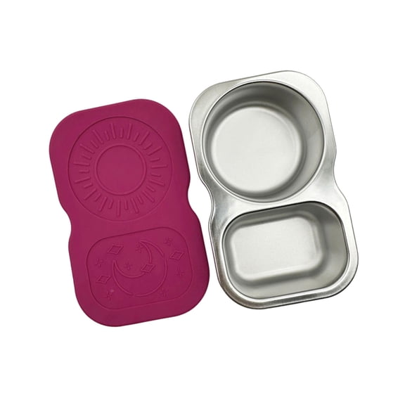 7829 Nonrust Steel Double Compartment Sauce Cup With Lid For Picnics And Office Lunch