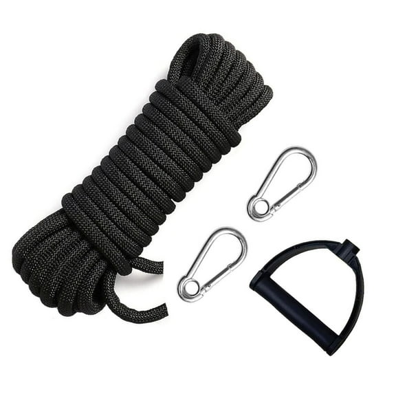 7829 Nylon Tow Rope Sled Cart Pull Rope with Handle & Stainless Steels Carabiner Buckles Wakeboard Tow Rope Easy to Use