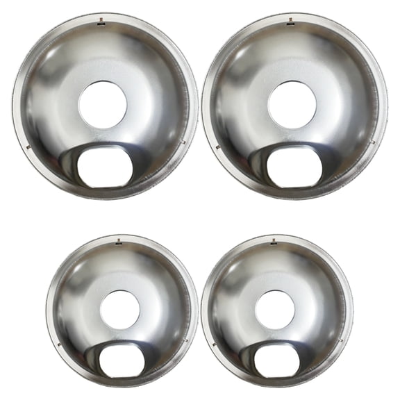 7829 Pack of 4 Easy to Clean Burners Rings Drip Tray Set Metal Texture for Stove