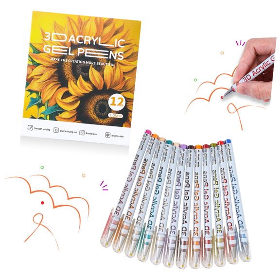 7829 Pack of Multicolor Acrylic Gel Pen Offering Colorful Inks Comfortable Holding