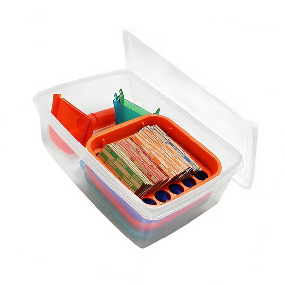 7829 Plastic Coin Sorter Set With 100 Wrappers Rolls 4 Tubes 4 Trays and Storage Case