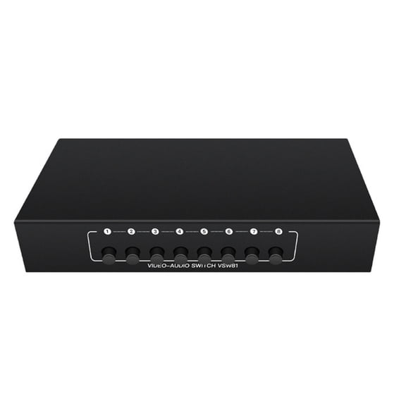 7829 Professional 3RCA audios Switcher Box 8Input Heavy Duty Metal Construction