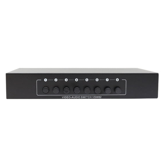 7829 Professional 3RCA audios Switcher Box 8Input Heavy Duty Metal Construction