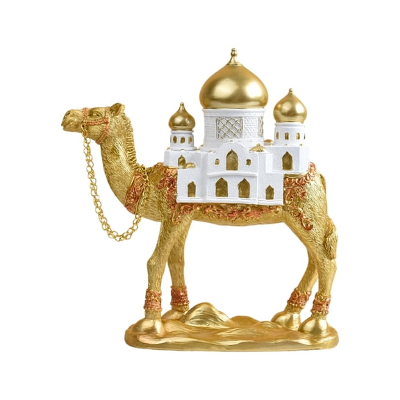7829 Ramadans Eid Home Decorations Camels Figurine Camels Statue with Mosque Tower