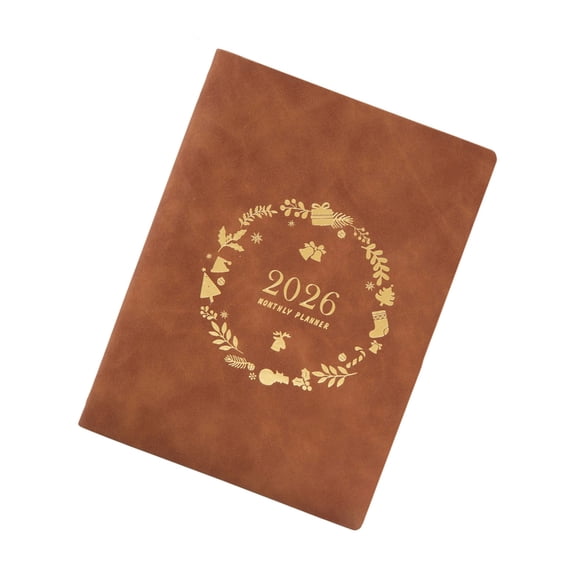 7829 Refillable 2026 Weekly Planner 6 Rings Leather Binder Journal with Pages Dated
