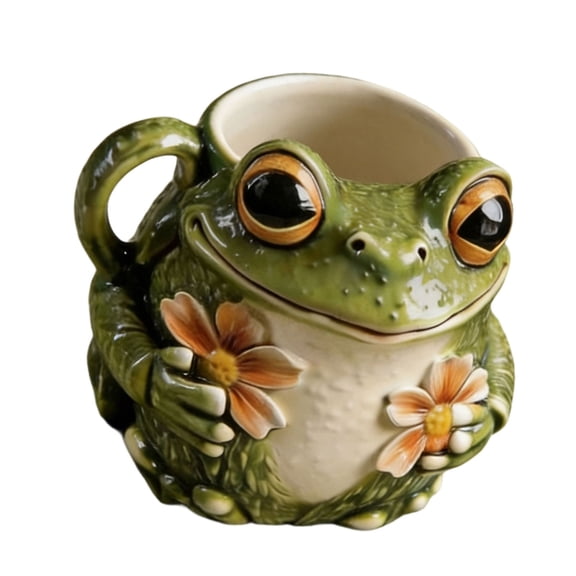 7829 Resin Practical Cup Frogs Design 11oz Easy Cleaning Resin Texture Decorated Cup