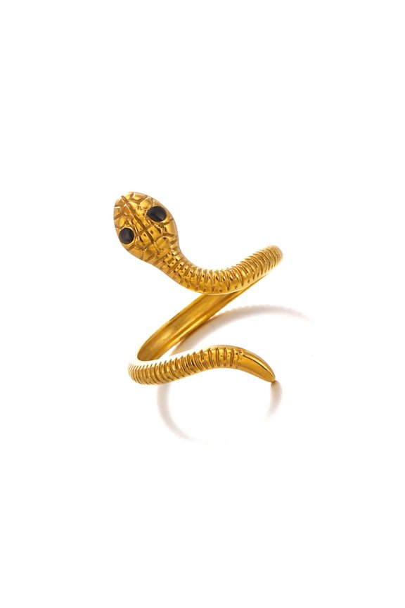 7829 Retro Inspired Serpentines Rings Open Adjustable Designs Sturdy Stainless Steel Fashion Accessory