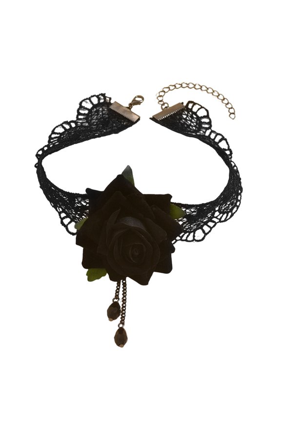 7829 Rose Lace Necklace Available In Multiple Color For Creative Fashion Daily Women's Gothic Style Flower Neckchain